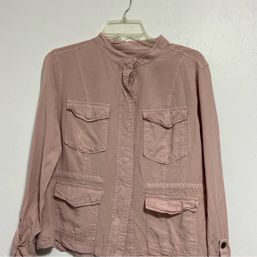 Sanctuary Blush Pink Blouse FLAW Women's Medium Button Front Drawstring Waist - Picture 10 of 10